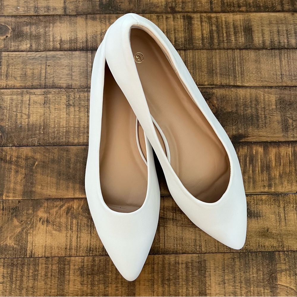 ASOS DESIGN Lucky pointed ballet flats in ivory satin. Bridal Bride Wedding